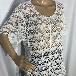 Cato Sz 18/20W Cotton Cochet Coverup